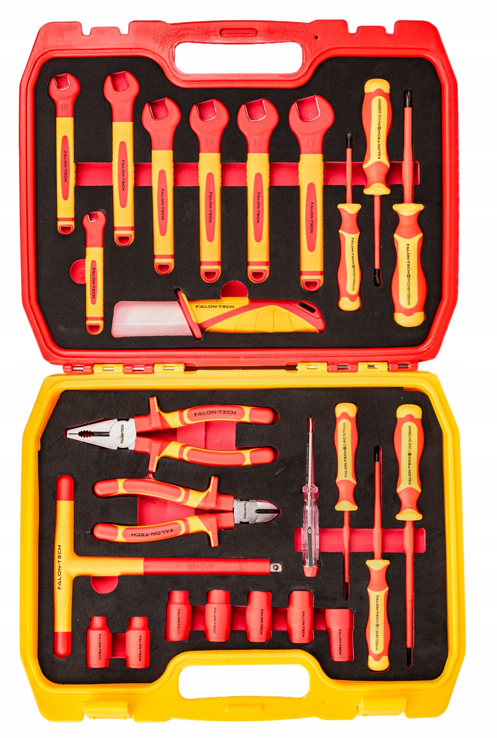 INSULATED TOOL SET INSULATED 1000V PLIERS KEYS SCREWDRIVERS 25el Brand Falon-Tech
