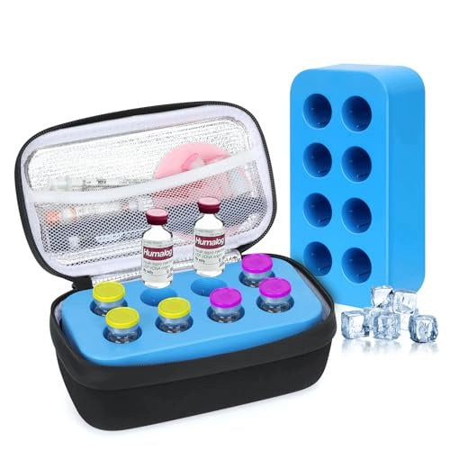 INSULIN CASE COOLING VIAL ORGANIZER 8 COMPARTMENTS TRAVEL HOME Medical device no