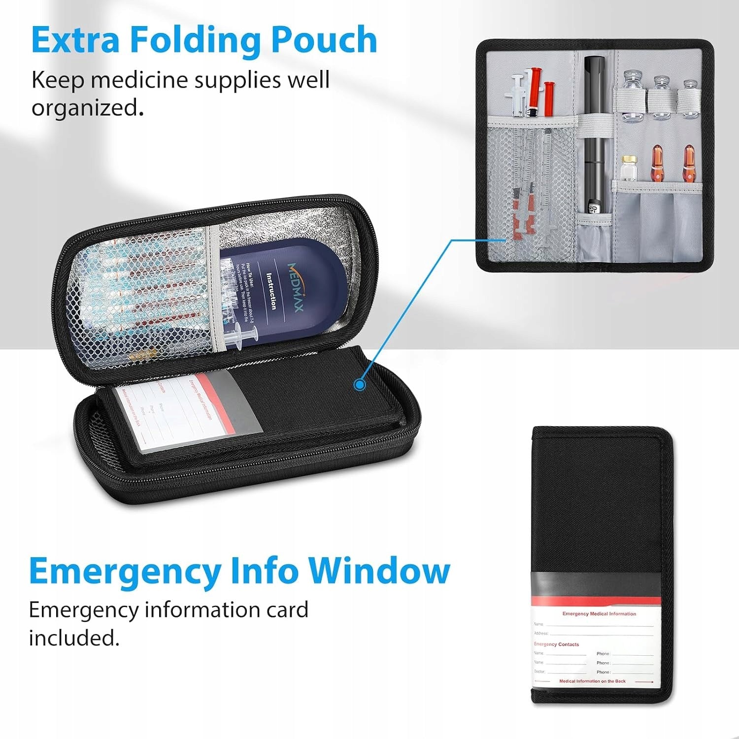 INSULIN COOLING BAG WITH 2 COOLING CARTRIDGES WATERPROOF Medical device type accessories for a medical device or a product without an intended medical purpose