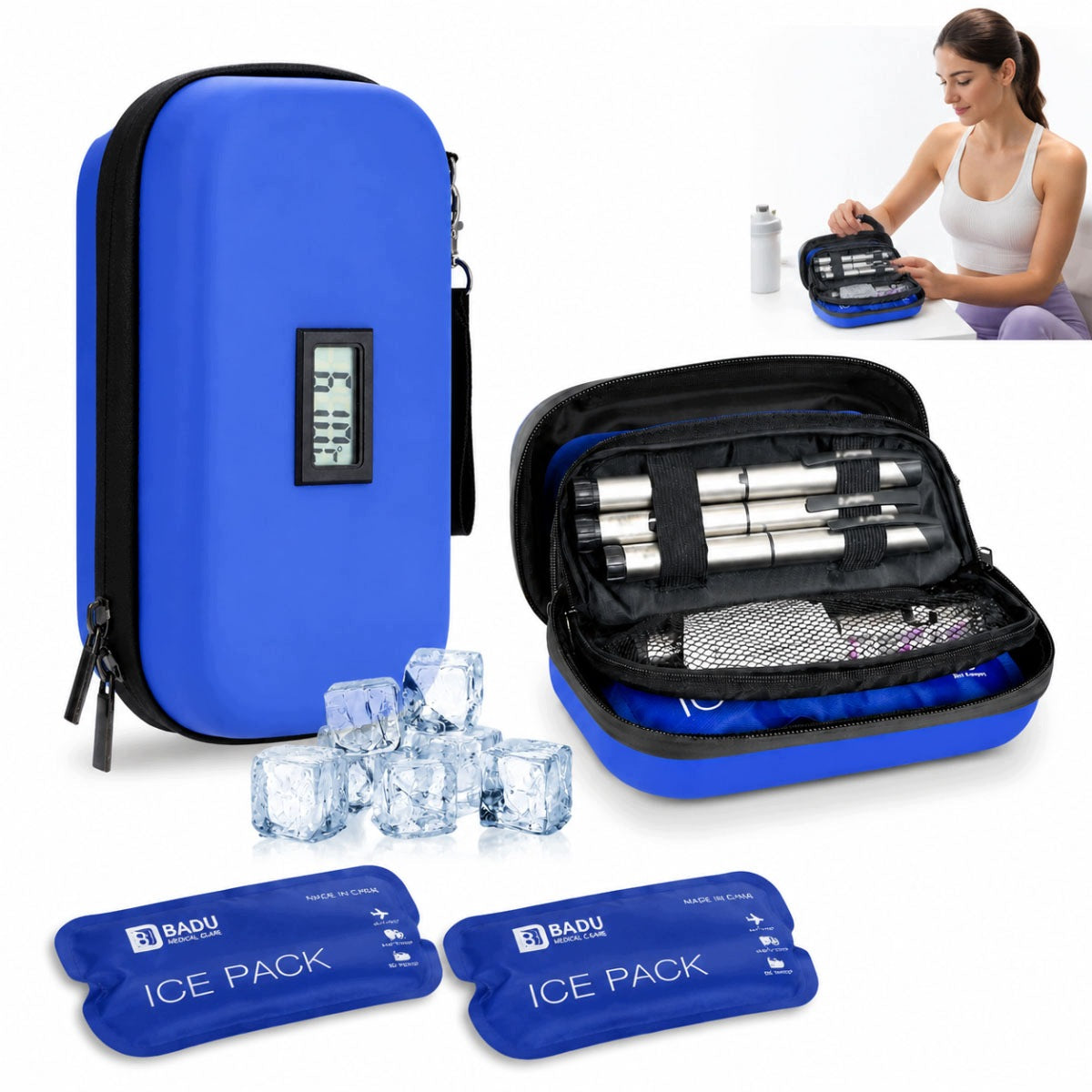 INSULIN COOLING CASE FOR DIABETIC + 2 CARTRIDGES
