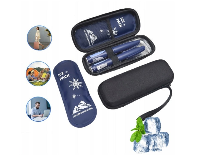 INSULIN STORAGE CASE + 2 PCS EVA COOLING CARTRIDGE BAG