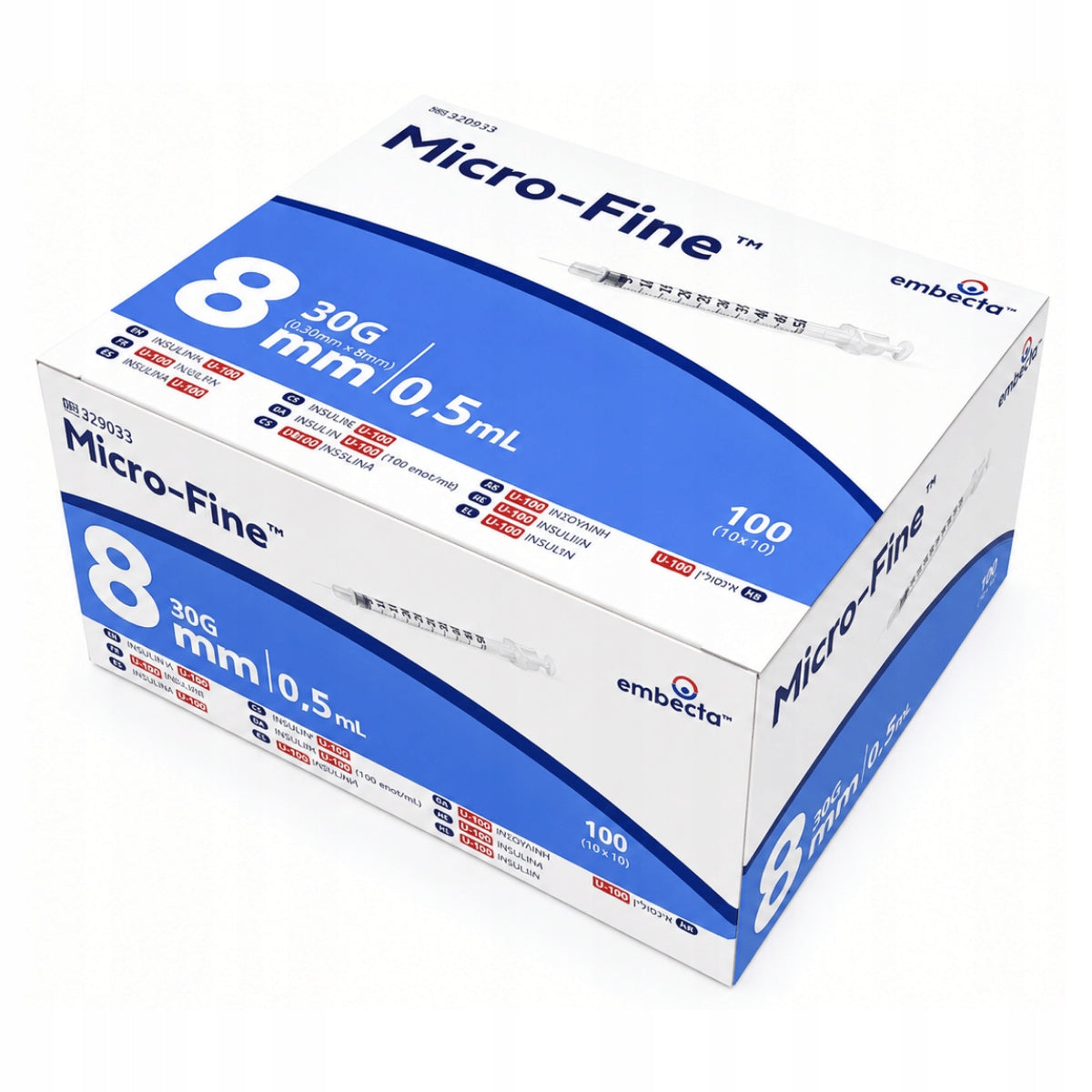 INSULIN SYRINGE U100 combined with needle 0,5ml 0,3x8mm MICRO-FINE 100pcs Medical device type medical device or in-vitro diagnostic medical device
