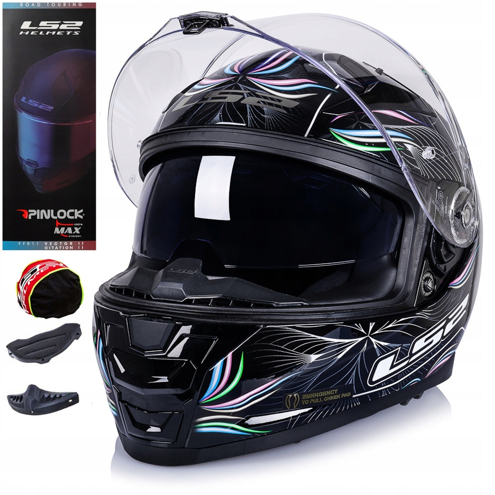 INTEGRAL HELMET LS2 FF811 VECTOR II TROPICAL BLACK WHITE S