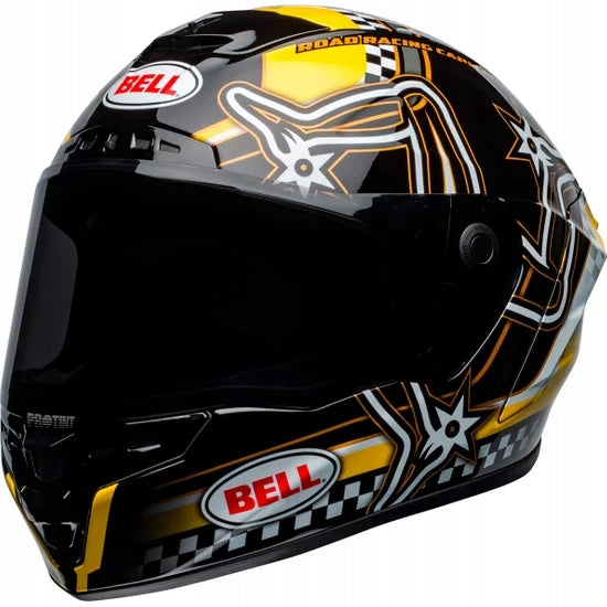 INTEGRAL MOTORCYCLE HELMET BELL STAR DLX MIPS ISLE OF MAN BLACK YELLOW