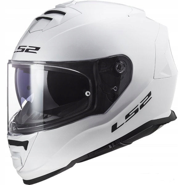 INTEGRAL SAFE MOTORCYCLE HELMET LS2 FF800 STORM II SOLID WHITE