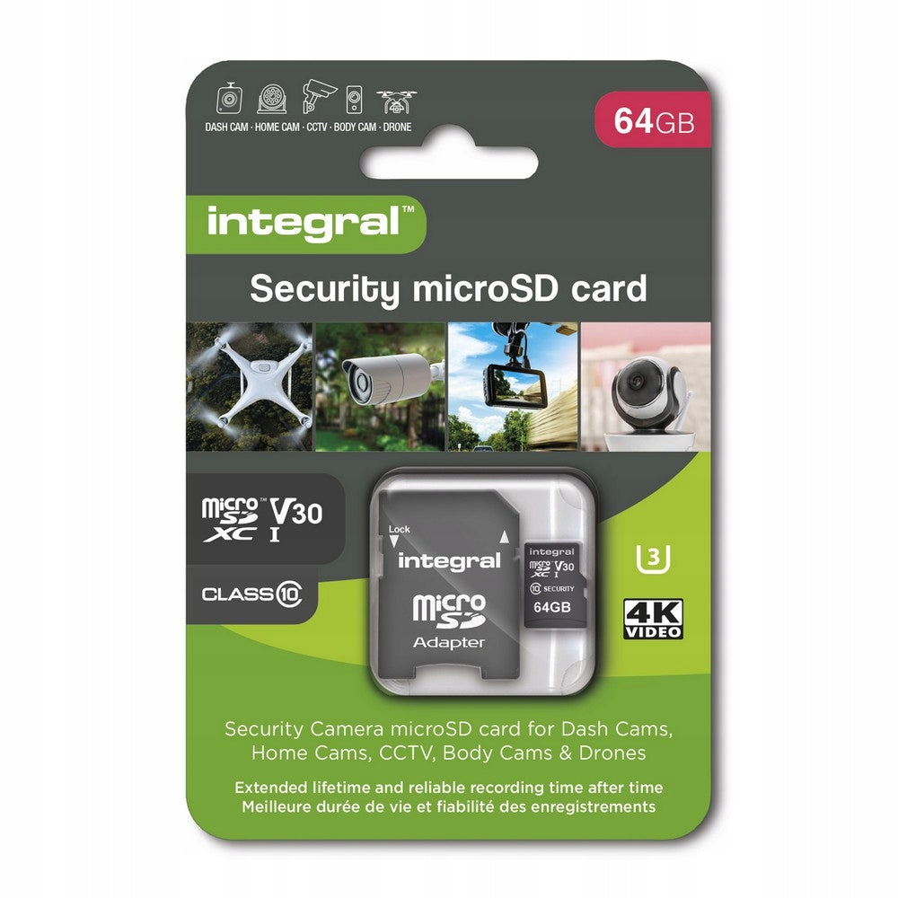 Integral Security Micro SD 4K V30 UHS-1 U3 64GB