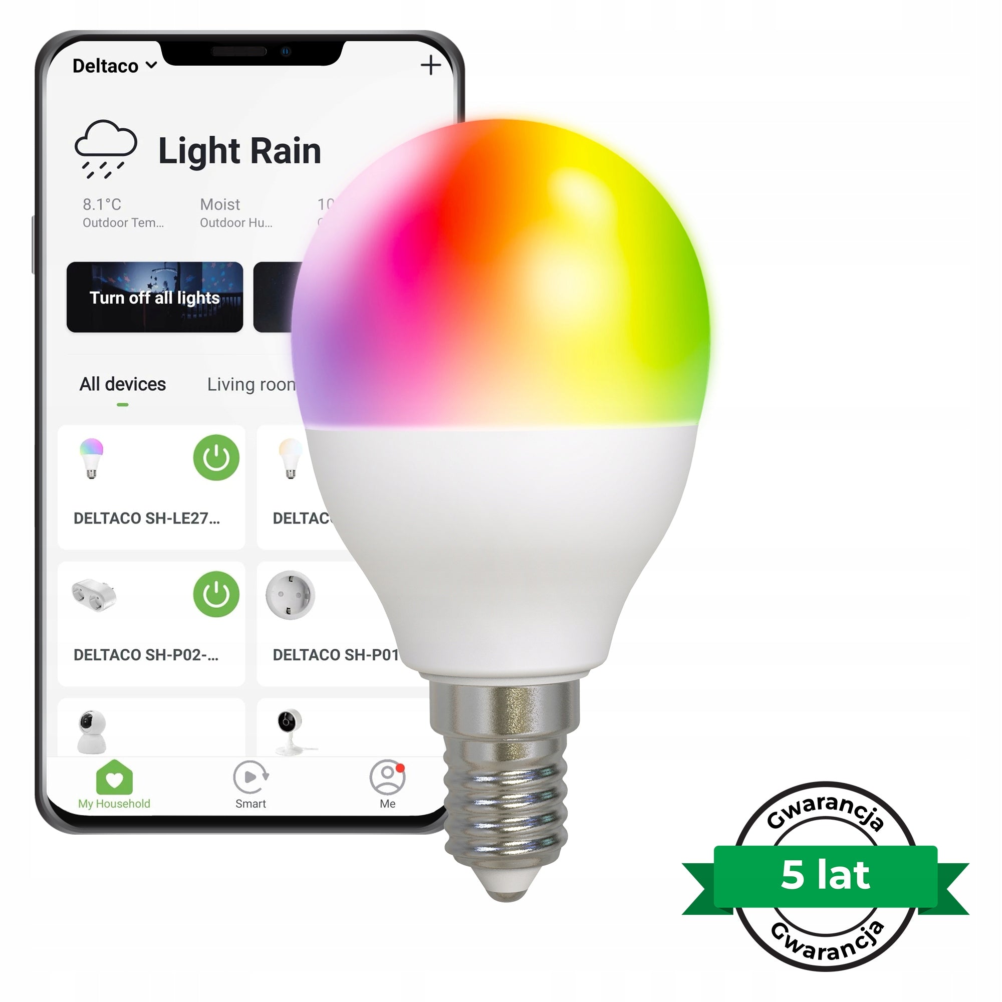 LED-Glühbirne Deltaco E14 5W 470lm 