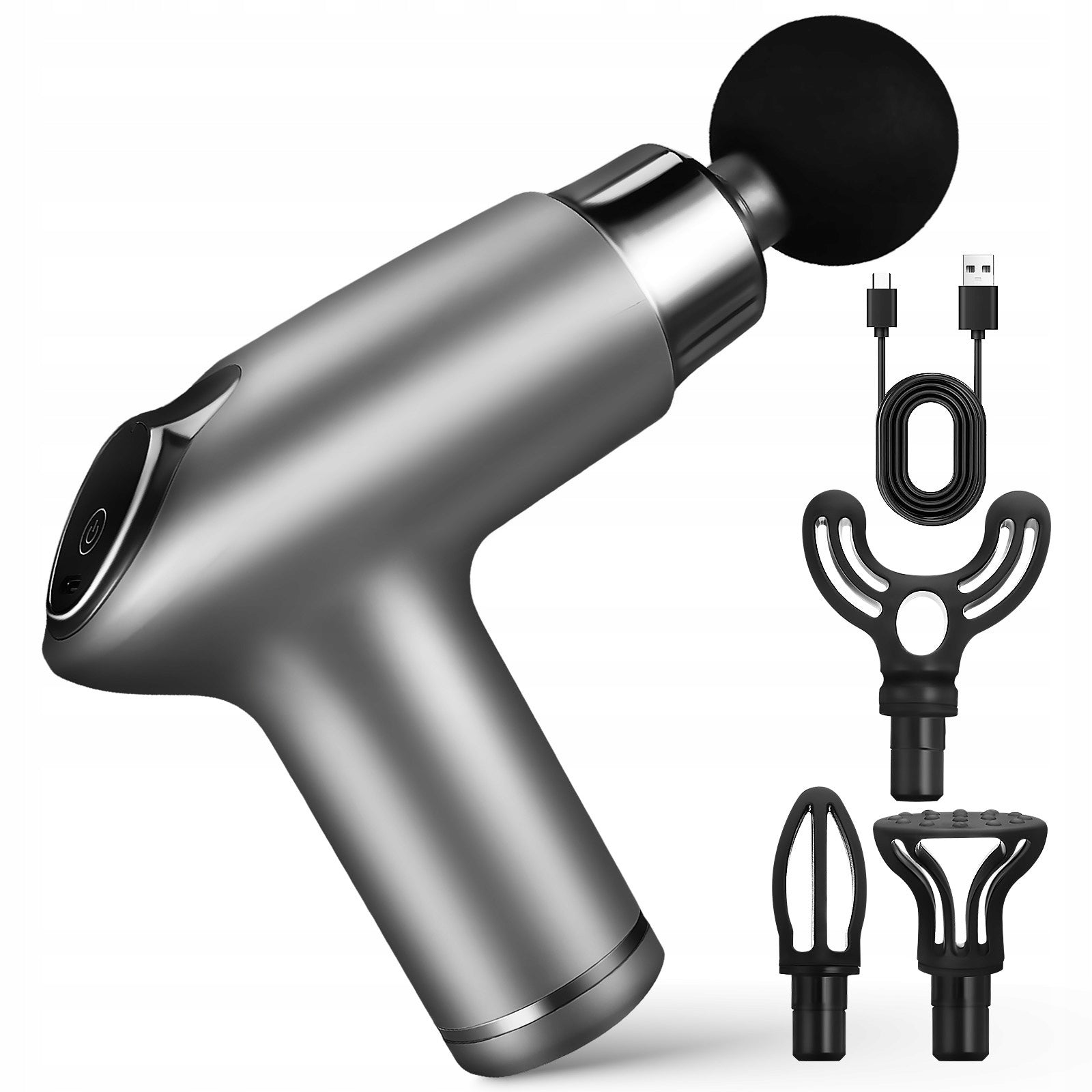 INTELIGENTNY PISTOLET DO MASAŻU CIAŁA O ZMIENNEJ PRĘDKOŚCI Color silver