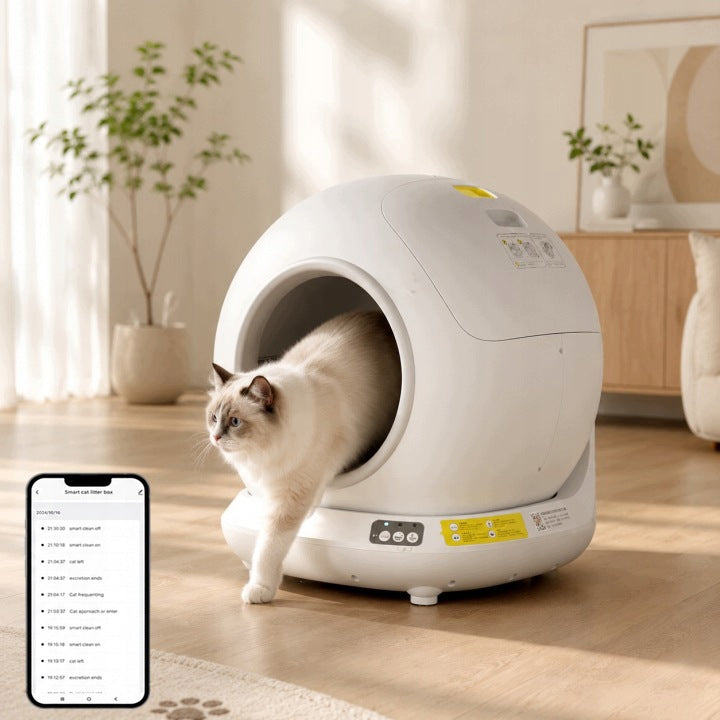 INTELLIGENT LITTER BOX FOR CATS 76L SELF-CLEANING, APPLICATION CONTROL Packaging status original
