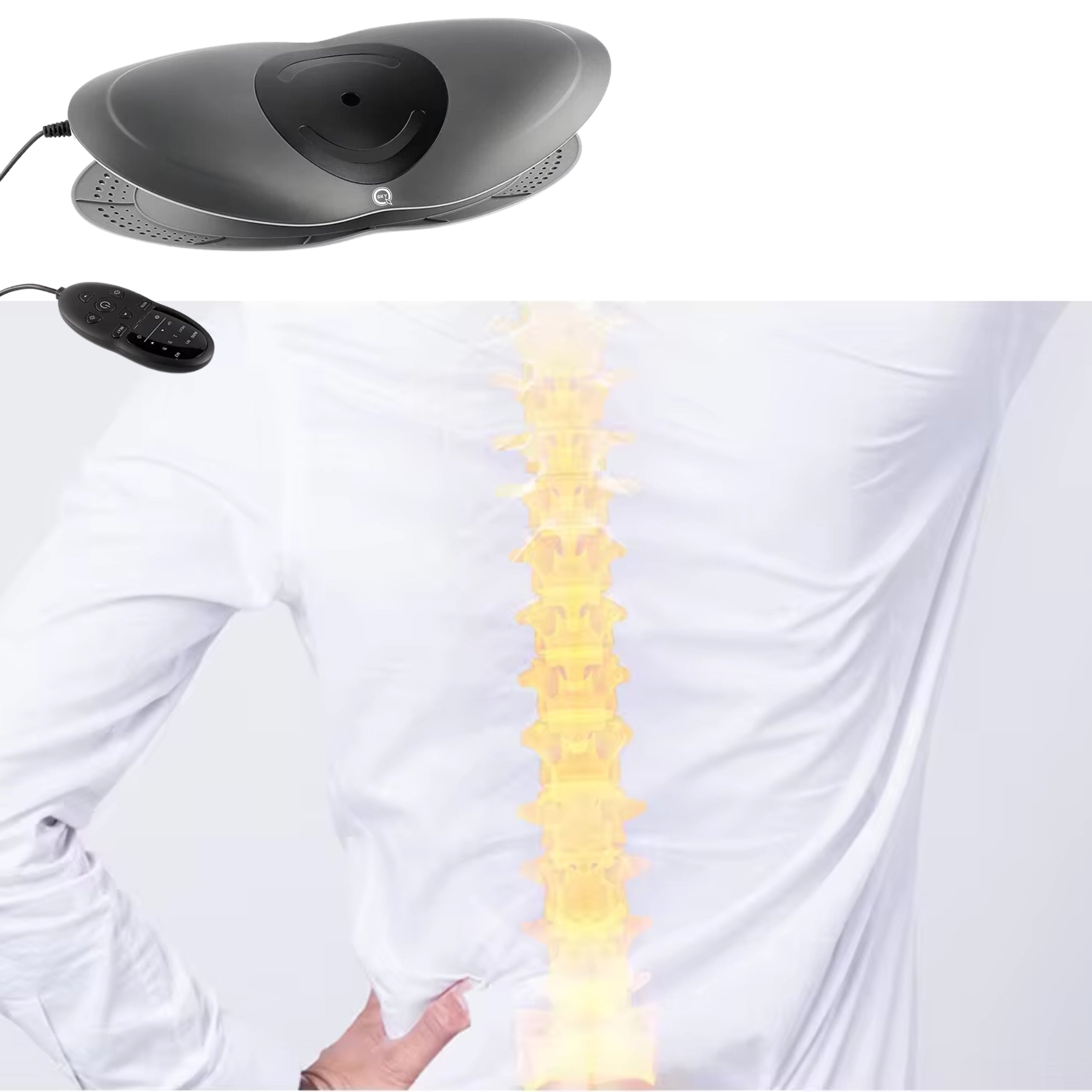INTELLIGENT LUMBAGO SPINE MASSAGER SCIATICA HEATING VIBRATION Manufacturer code 03275036046