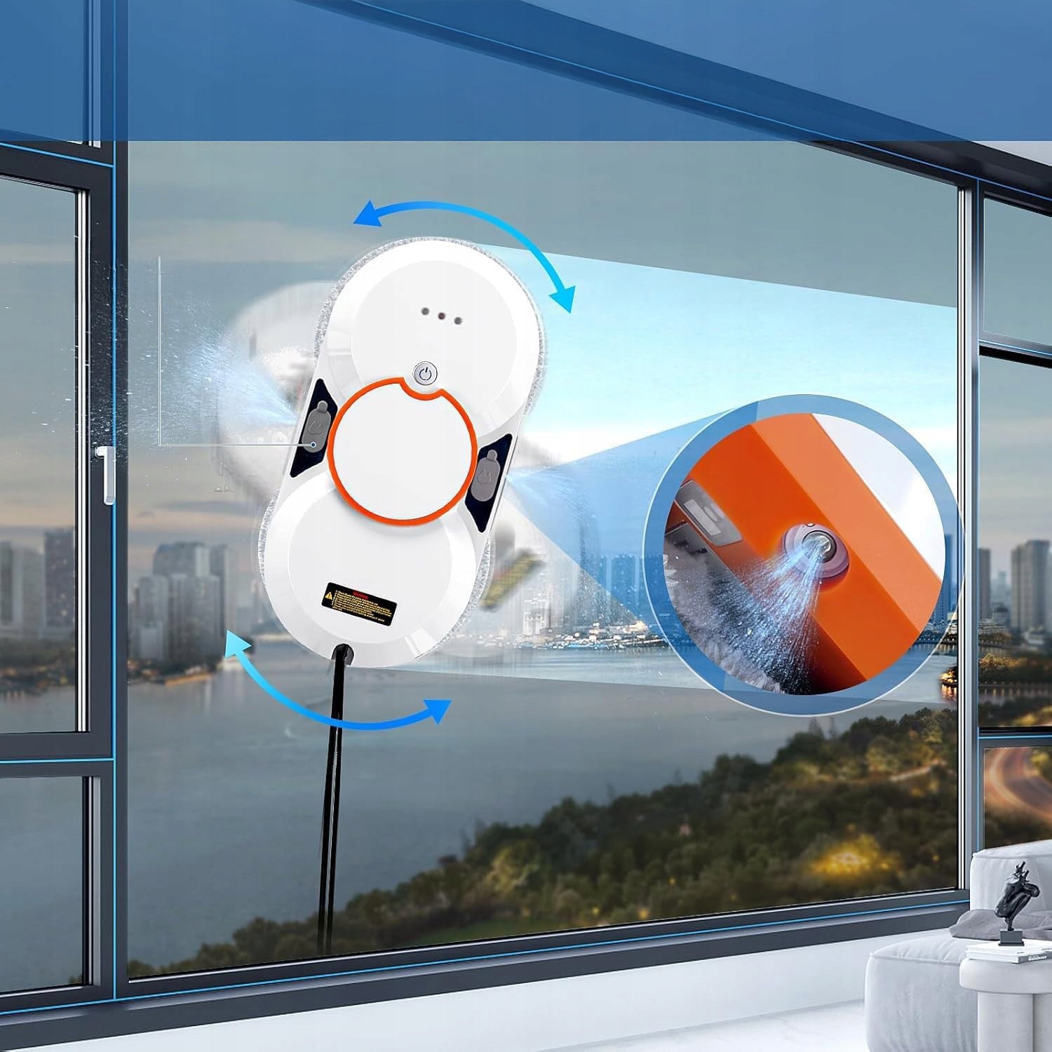 INTELLIGENT ROBOT FOR CLEANING WINDOWS OF FLOOR TILES AUTOMATIC WASHER Dominant color white