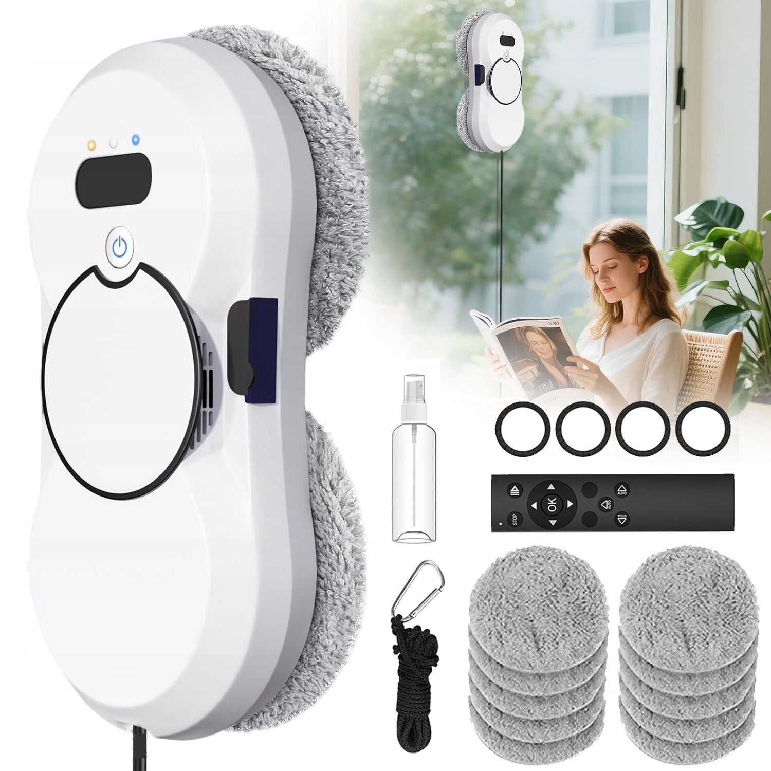INTELLIGENT ROBOT FOR WASHING MIRROR GLASS SET AUTOMATIC WASHER