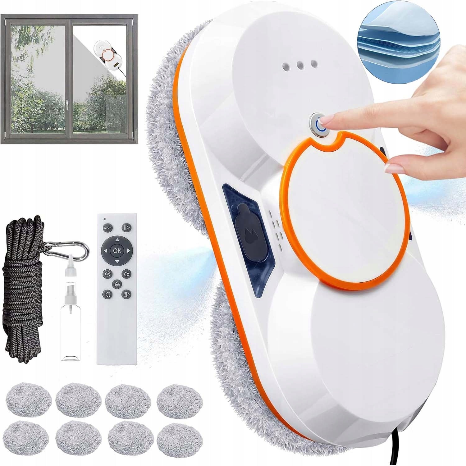 INTELLIGENT ROBOT FOR WASHING MIRROR GLASS SET AUTOMATIC WASHER