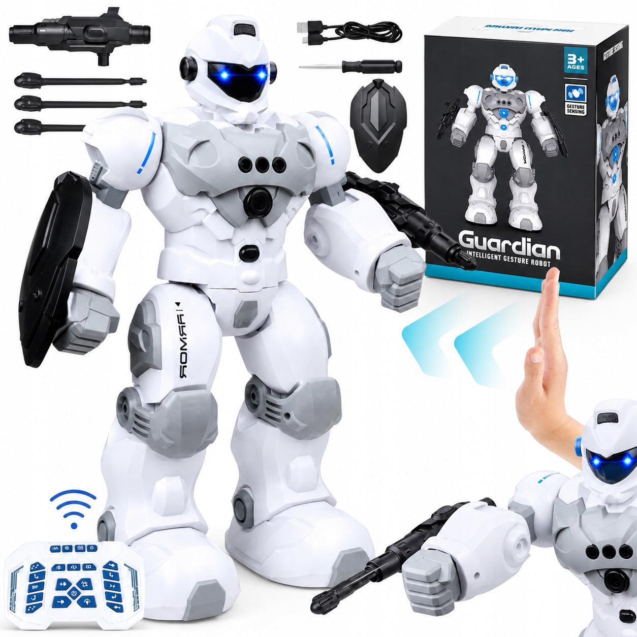 INTELLIGENT ROBOT RC REMOTE CONTROLLED HAND GESTURES REMOTE CONTROL PROGRAMMING