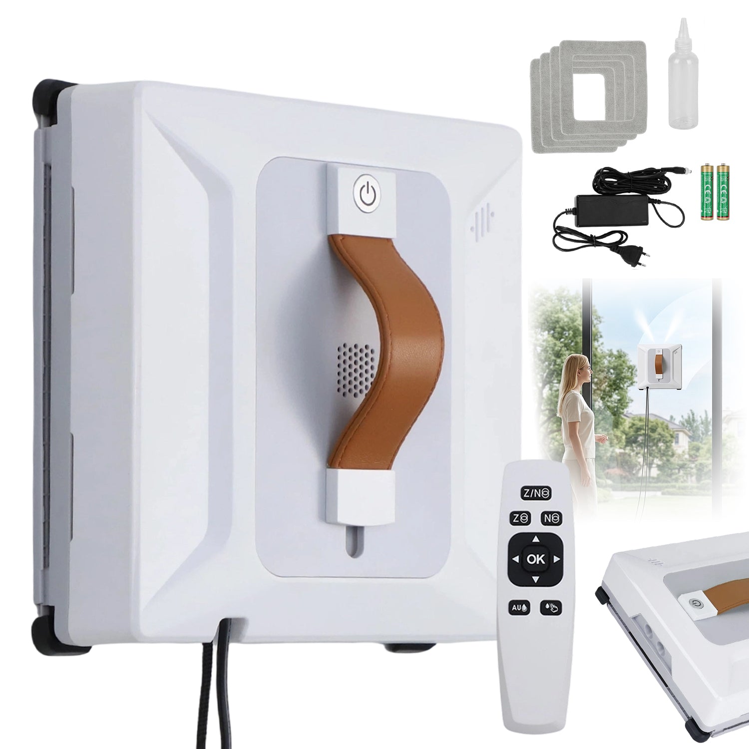 INTELLIGENT WINDOW CLEANING ROBOT 100ML WITH SUCTION 6000PA SYSTEM N+Z WITH REMOTE CONTROL