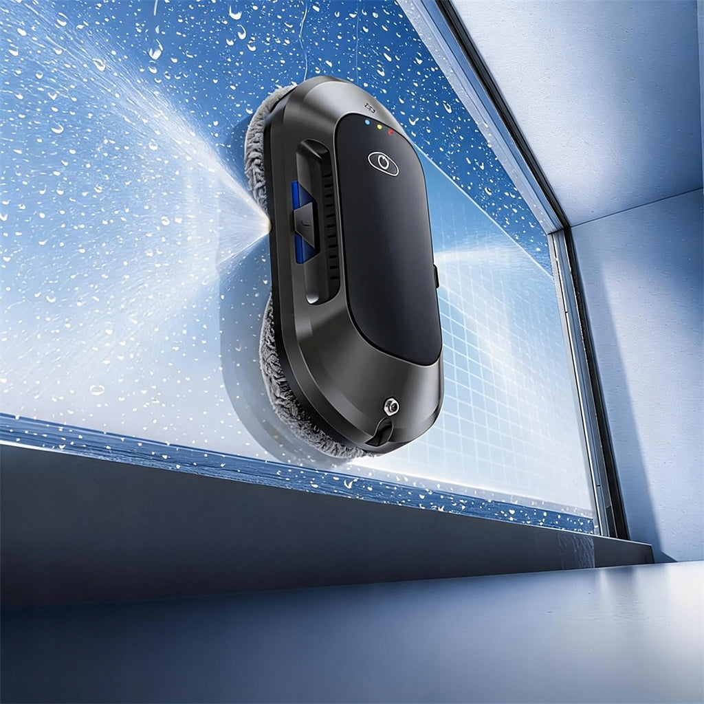 INTELLIGENT WINDOW CLEANING ROBOT 6000PA REMOTE CONTROL QUIET OPERATION Dominant color white
