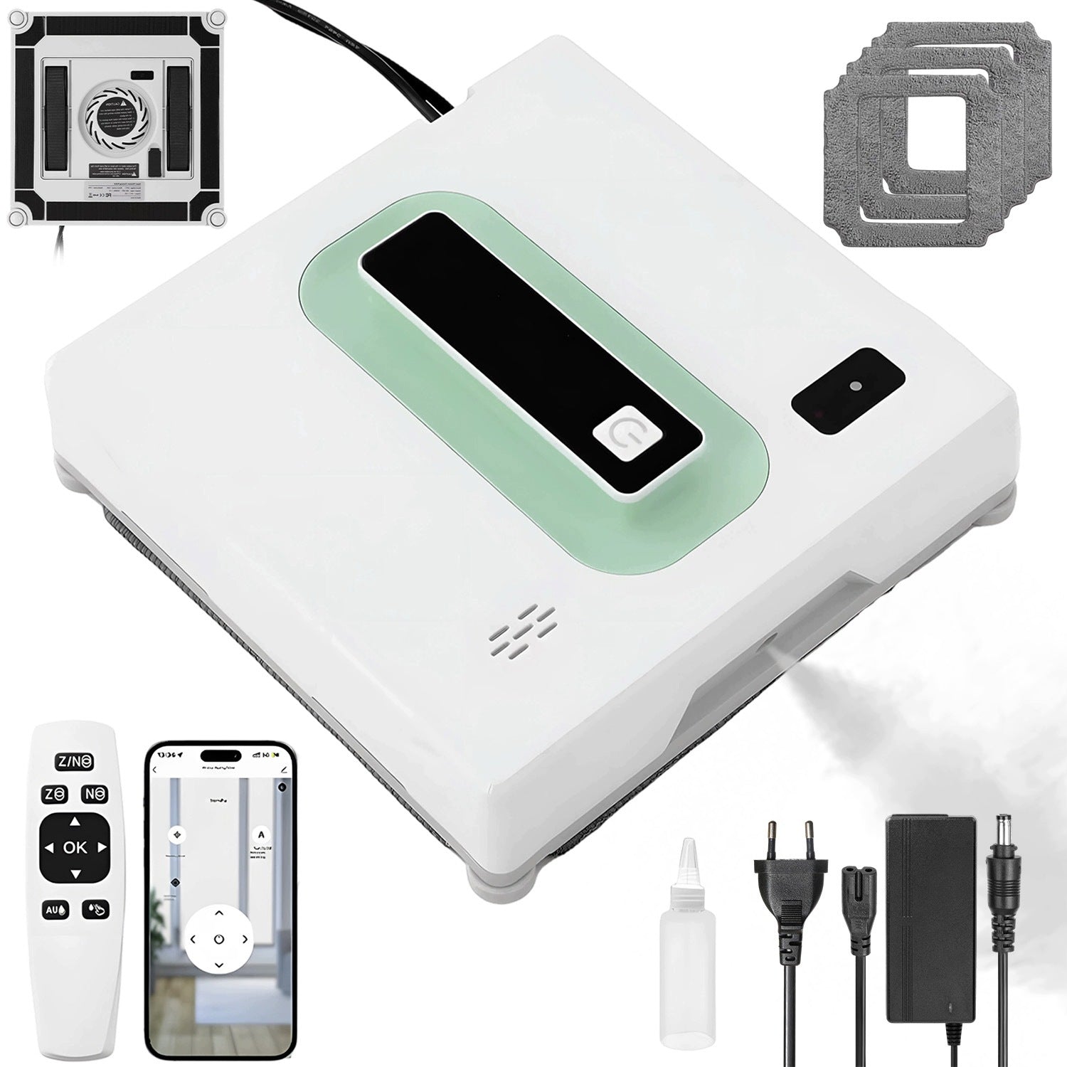 INTELLIGENT WINDOW CLEANING ROBOT SET AUTOMATIC WASHER WHITE