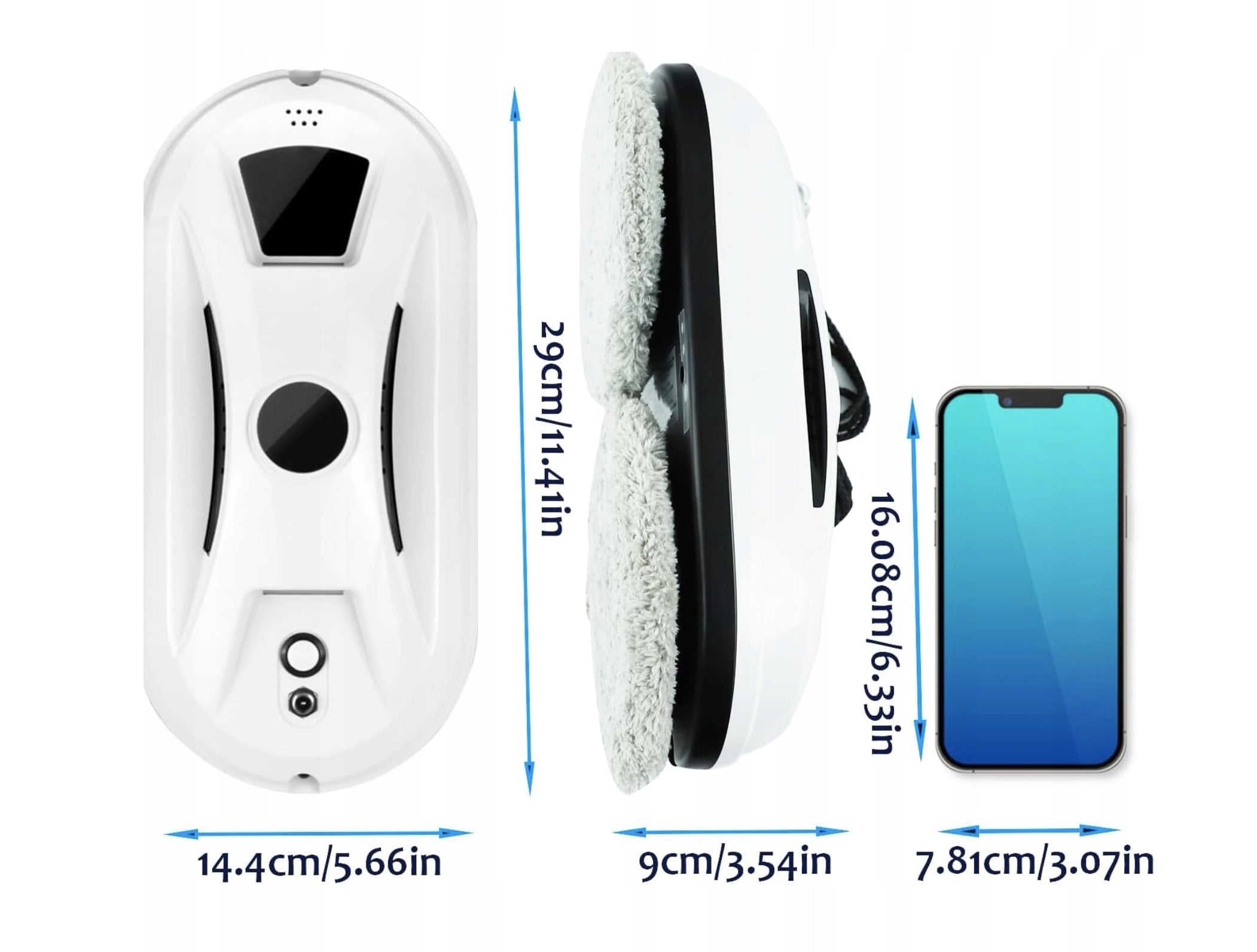 INTELLIGENT WINDOW CLEANING ROBOT WITH AI Dust container volume 1 l