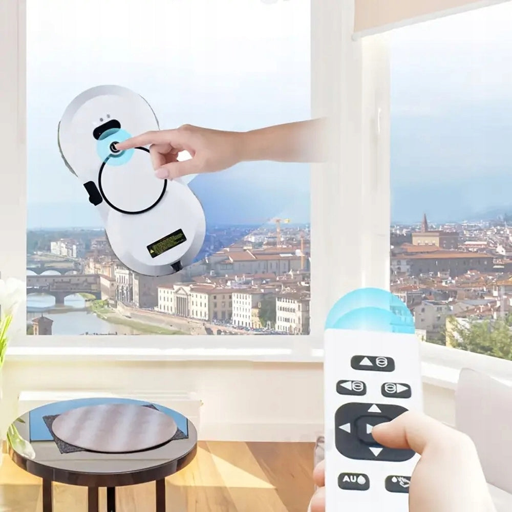 INTELLIGENT WINDOW/MIRROR CLEANING ROBOT WITH REMOTE CONTROL 5600PA UPS 20MIN WHITE Packaging status original