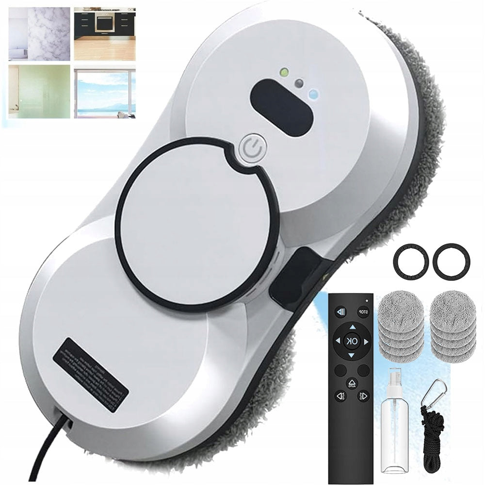INTELLIGENT WINDOW/MIRROR CLEANING ROBOT WITH REMOTE CONTROL 5600PA UPS 20MIN WHITE