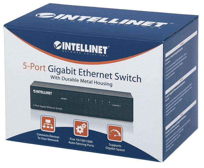 INTELLINET NETWORK SOLUTIONS Ethernet Gigabit Desktop 530378 Switch (5 Manufacturer Intellinet