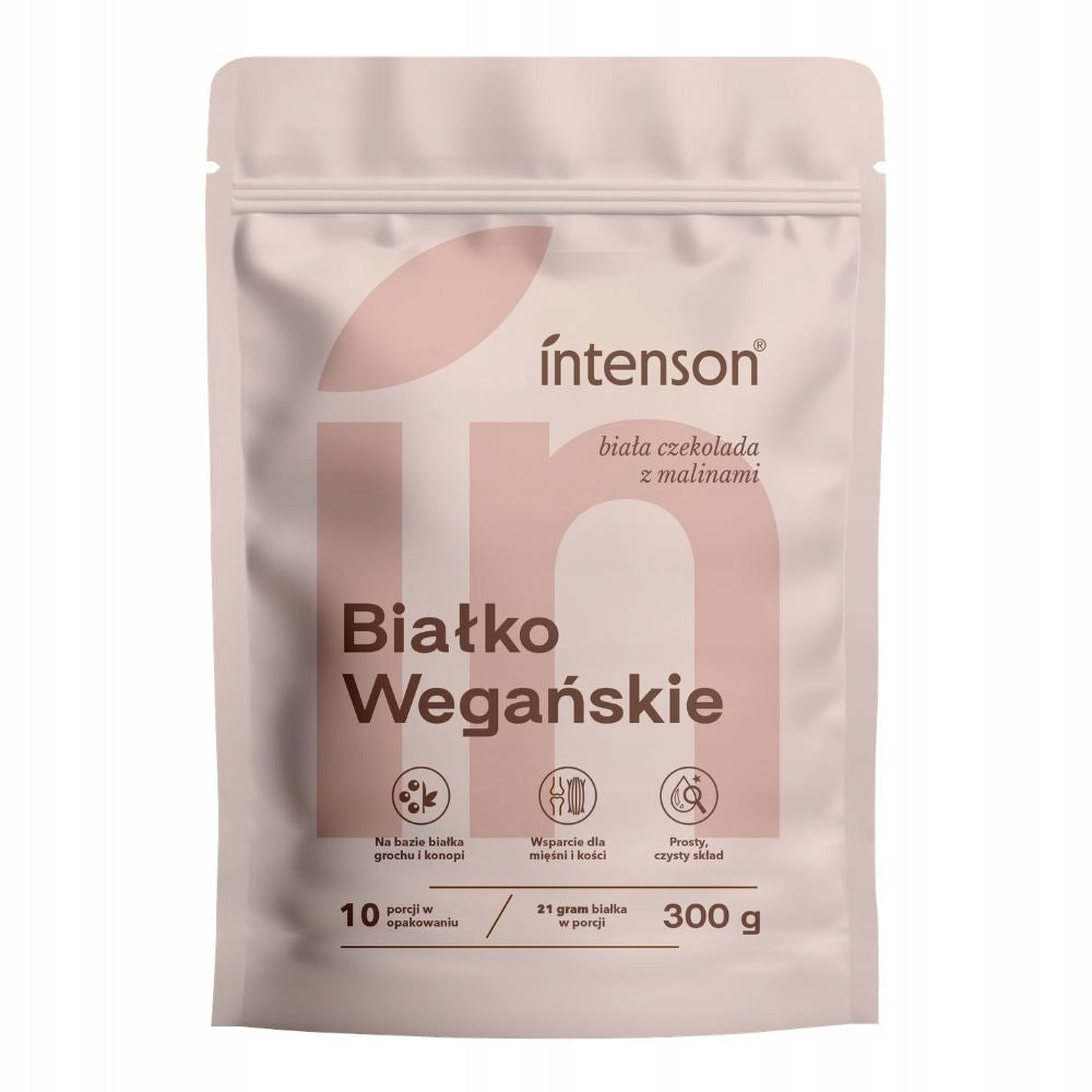 INTENSON White Chocolate Flavoured Vegan Protein with Raspberry 300 g