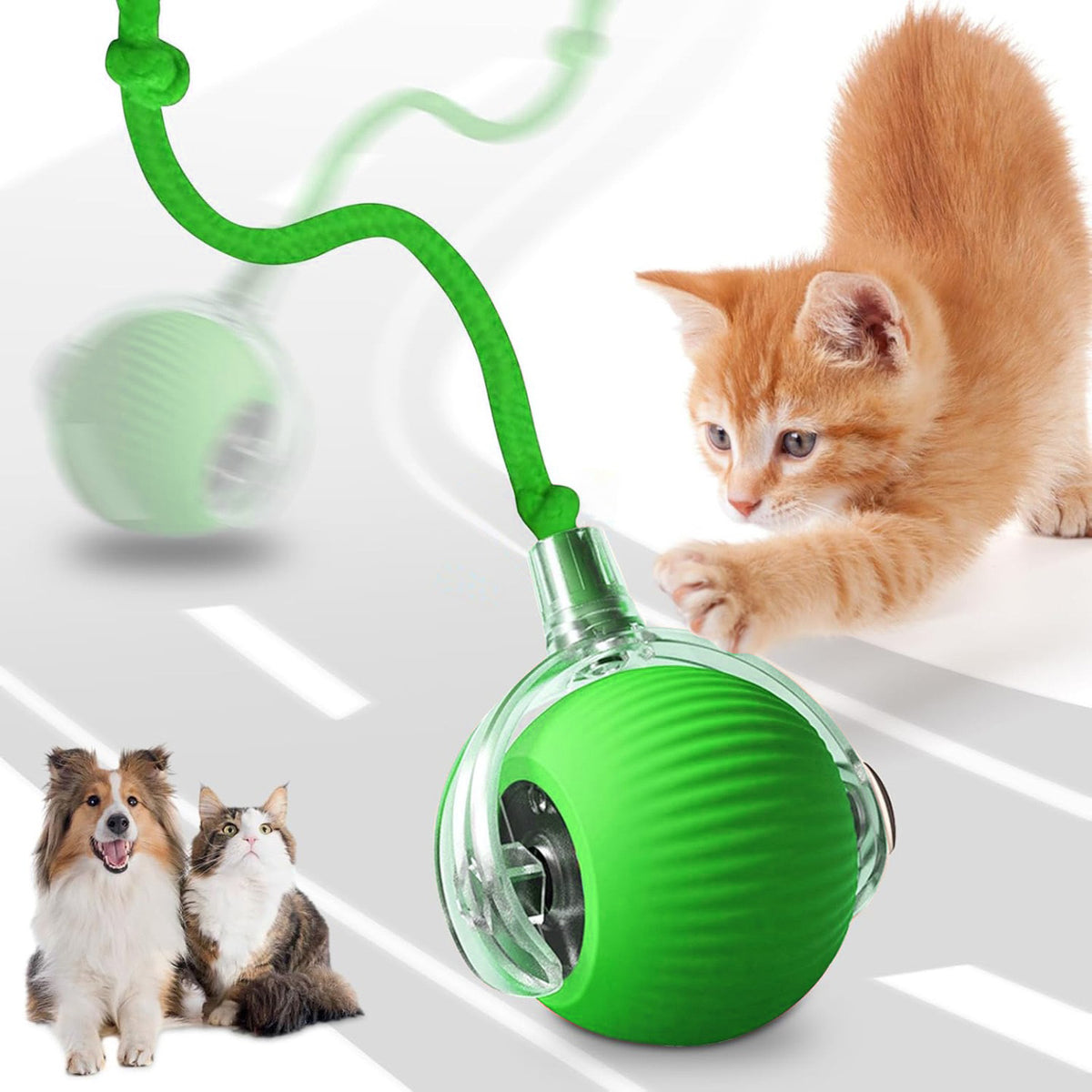 INTERACTIVE BALL ESCAPING FOR CAT DOG LED TOY ELECTRIC VIBRATION