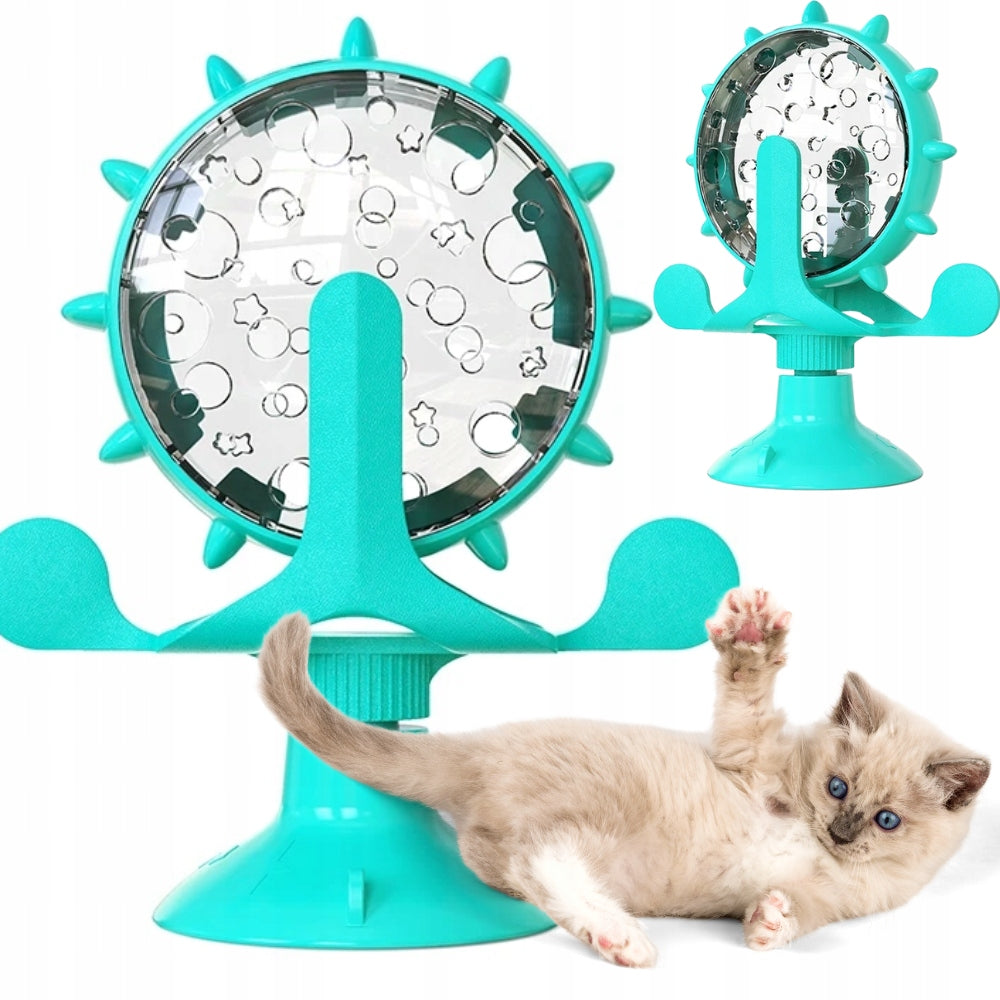 INTERACTIVE CAROUSEL TOY FOR CAT TREATS GREEN
