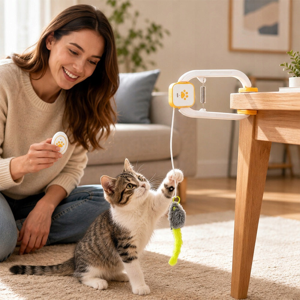 INTERACTIVE CAT TOY CAT JUMPING HANGING MOUSE FOR DOOR FRAME Brand Bedee
