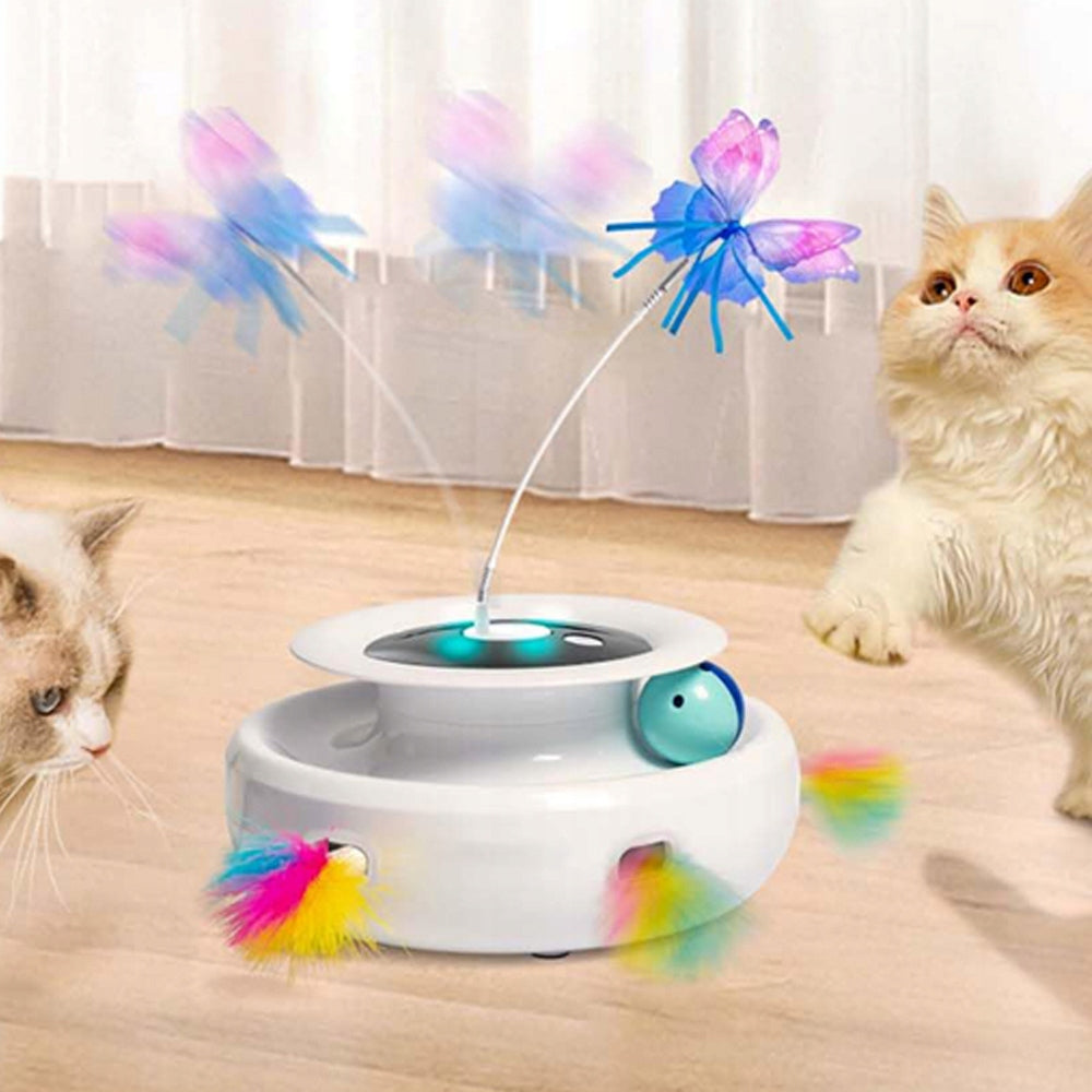 INTERACTIVE CAT TOY CAT ROD WITH BUTTERFLIES IN BALL WHACK-A-MOLE Brand Bedee