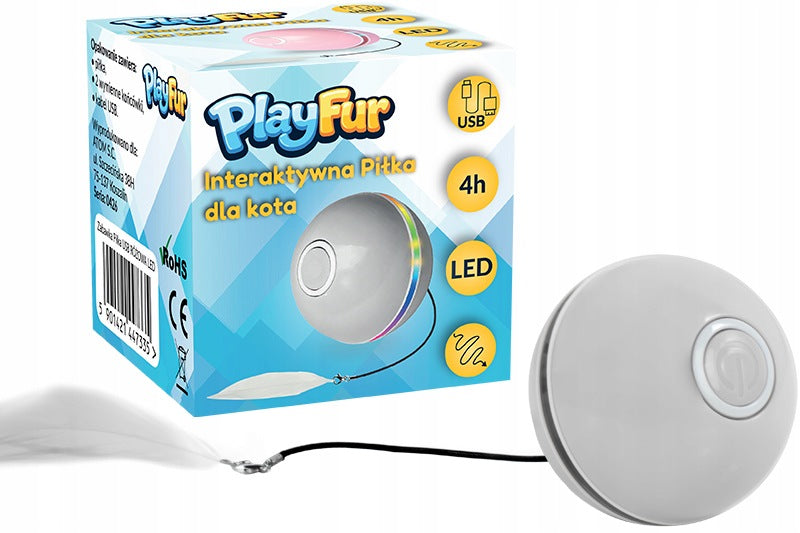 INTERACTIVE CAT TOY ESCAPING USB BALL FOR INDEPENDENT PLAY Manufacturer code BallUSB01_GY