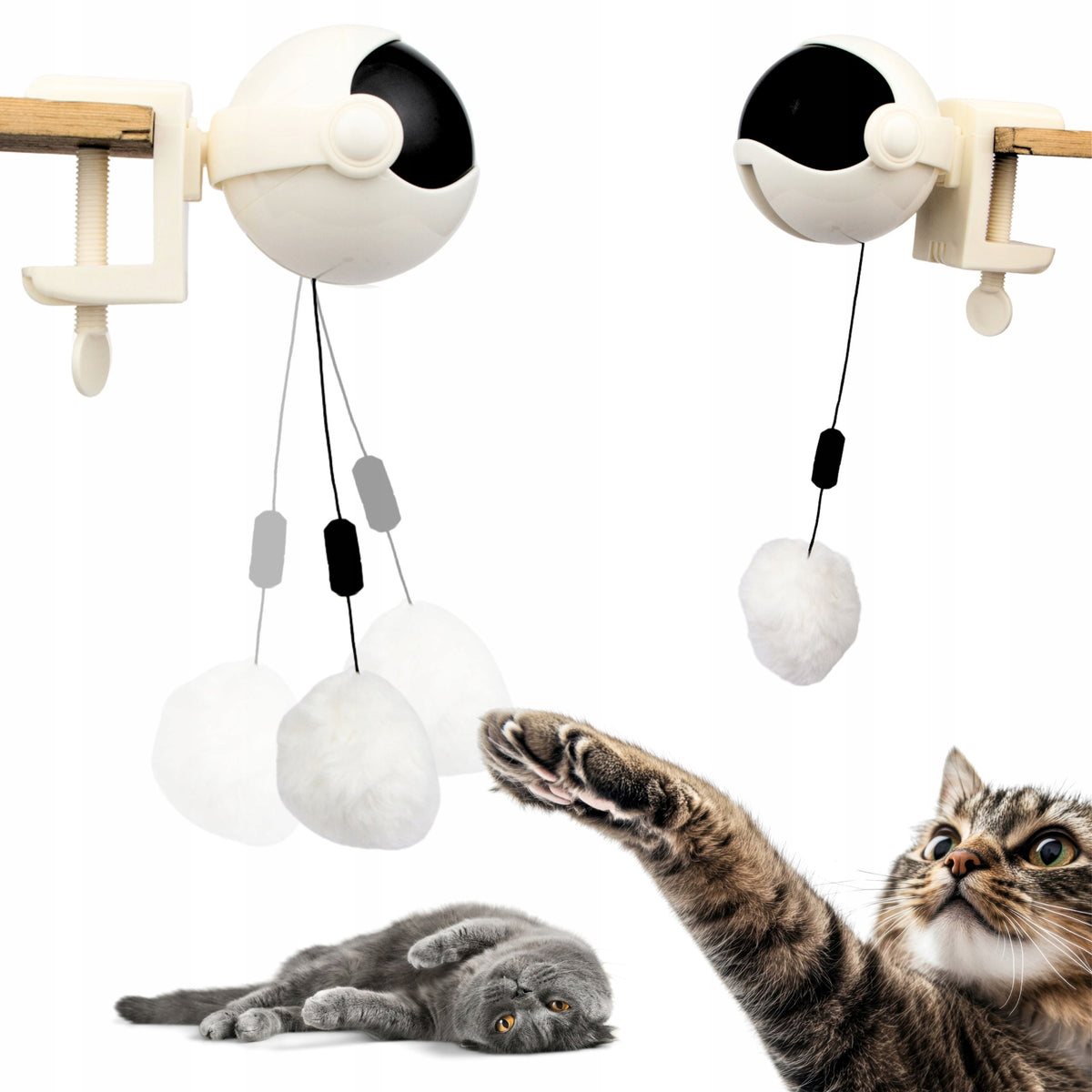 INTERACTIVE CAT TOY with Drawstring Moving Ball