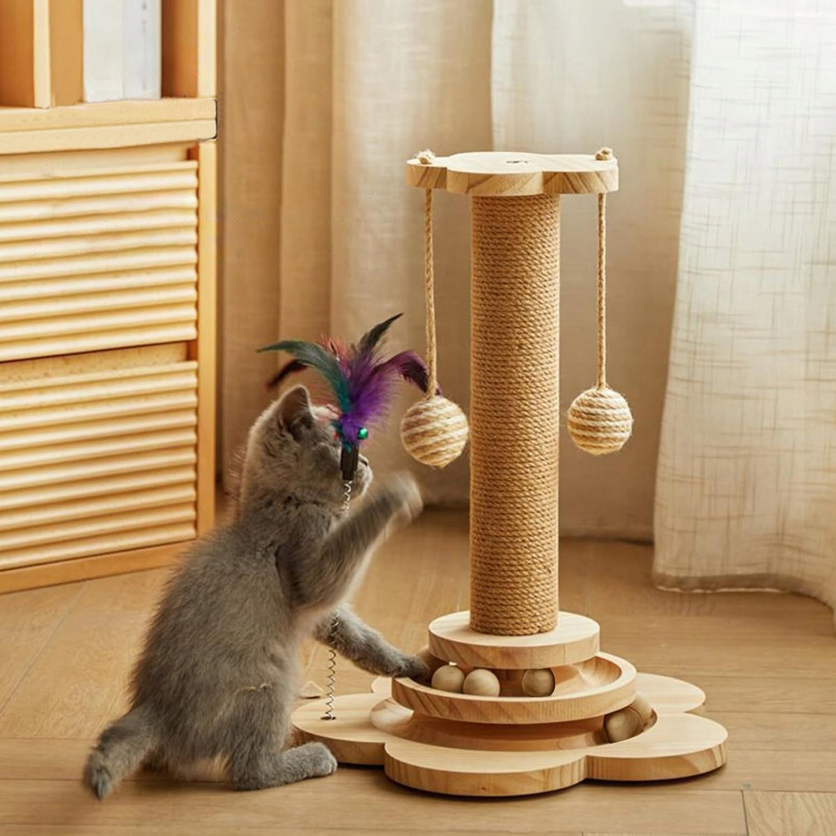 INTERACTIVE CAT TOYS ROTATING WOOD HOUSEHOLD CAT TOYS Manufacturer code Zabawka dla kotów
