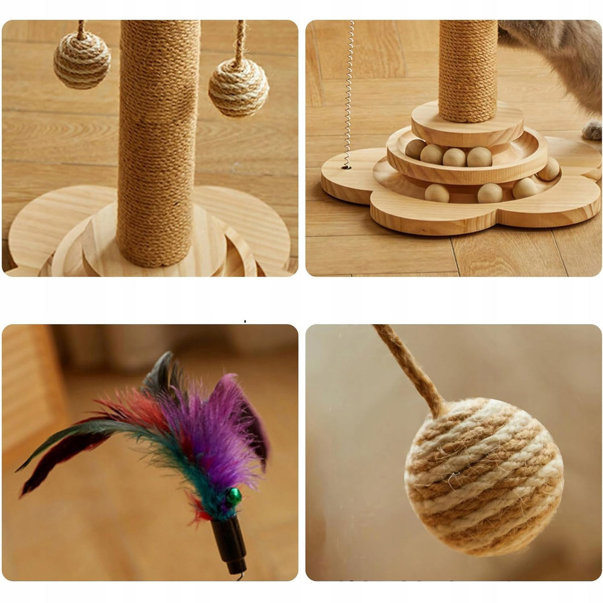 INTERACTIVE CAT TOYS ROTATING WOOD HOUSEHOLD CAT TOYS Packaging status original