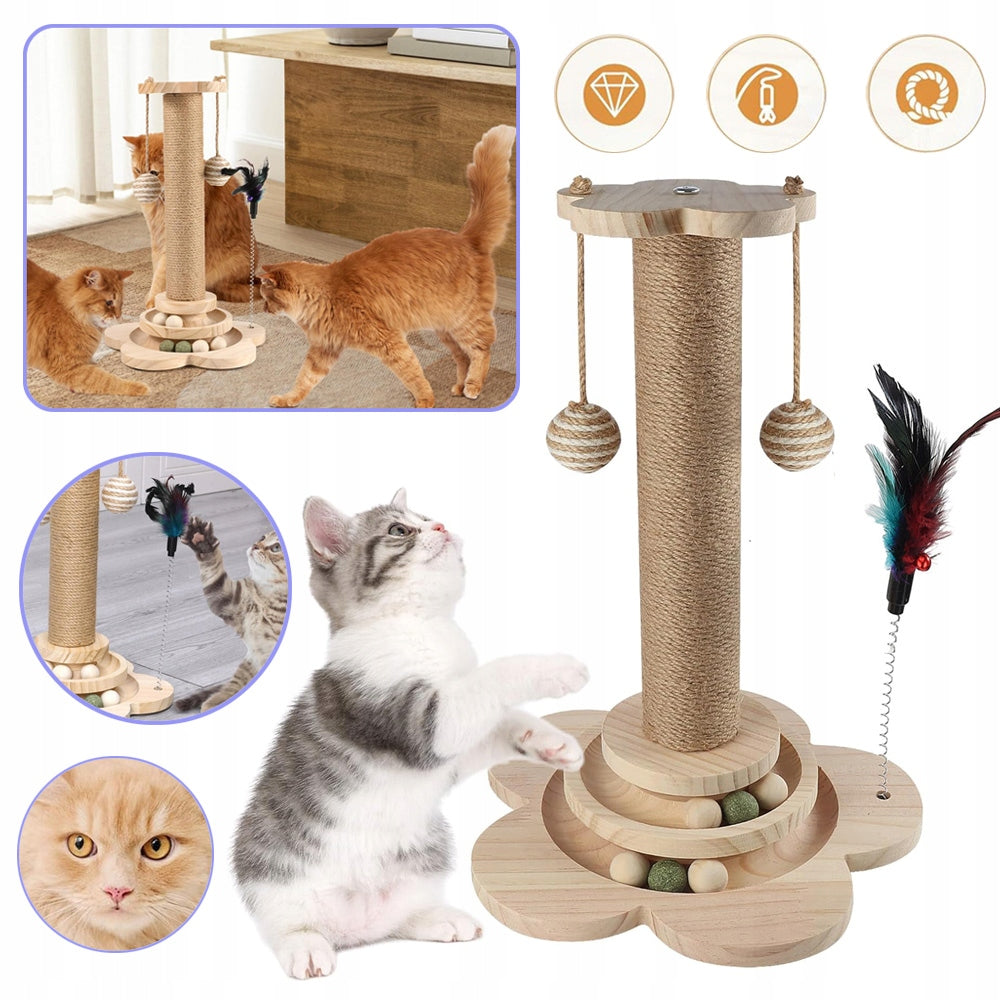 INTERACTIVE CAT TOYS ROTATING WOOD HOUSEHOLD CAT TOYS
