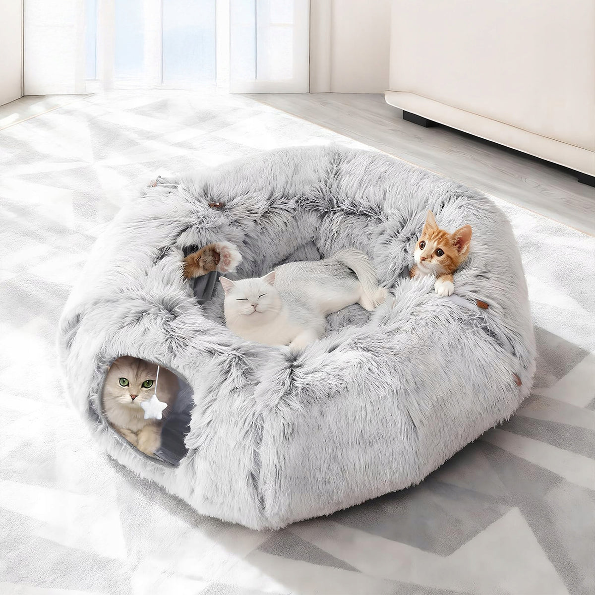 INTERACTIVE CAT TUNNEL PLUSH WITH RUSTLE EFFECT AND HANGING BALL Brand no brand