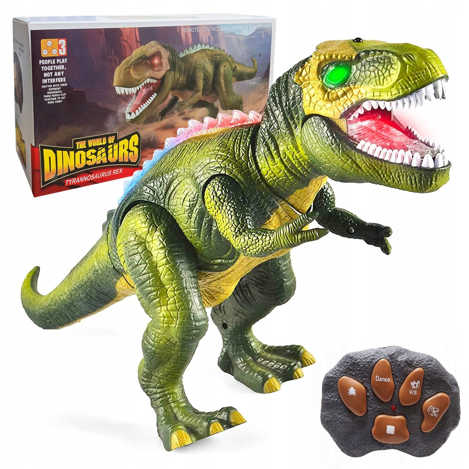 INTERACTIVE DINOSAUR T-REX FOR KIDS REMOTE CONTROLLED TOY ROARS LED