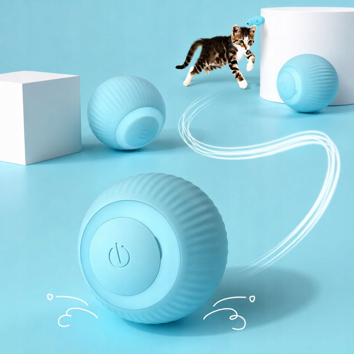 INTERACTIVE DOG CAT BALL TOY ESCAPING BALL MOUSE LED USB Packaging status original