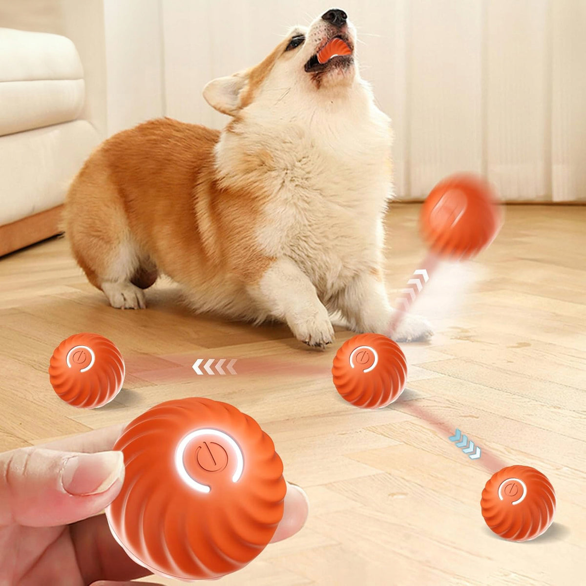 INTERACTIVE ELECTRIC BALL CAT TOY MOVING CHARGING ORANGE Brand Reverse