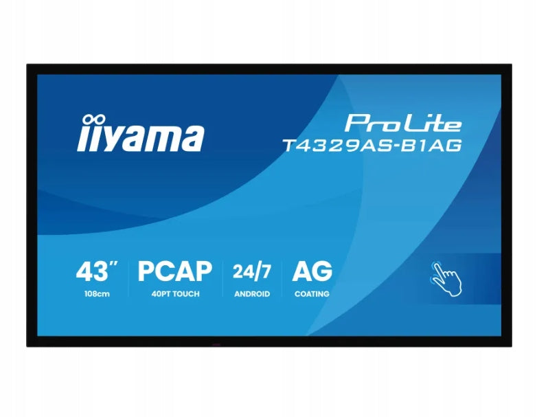 INTERACTIVE MONITOR IIYAMA PROLITE T4329AS-B1AG 43" 4K VA LED USB-C VAT 0% Manufacturer code T4329AS-B1AG
