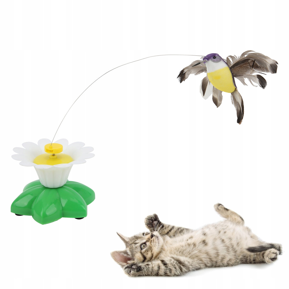 INTERACTIVE MOVABLE ELECTRIC CAT TOY BIRD HUMMINGBIRD Packaging status original