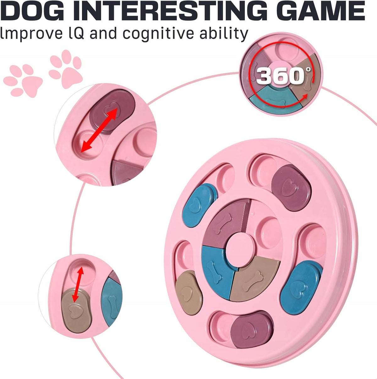 INTERACTIVE PUZZLE DOG TOY PET BOWL FOR ROSE TREATS Manufacturer code INTERAKTYWNA LOGICZNA ZABAWKA DLA PSA MISKA