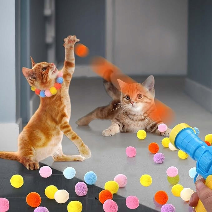 INTERACTIVE TOY FOR A CAT, GUN + 20 BALLS Manufacturer code PK1