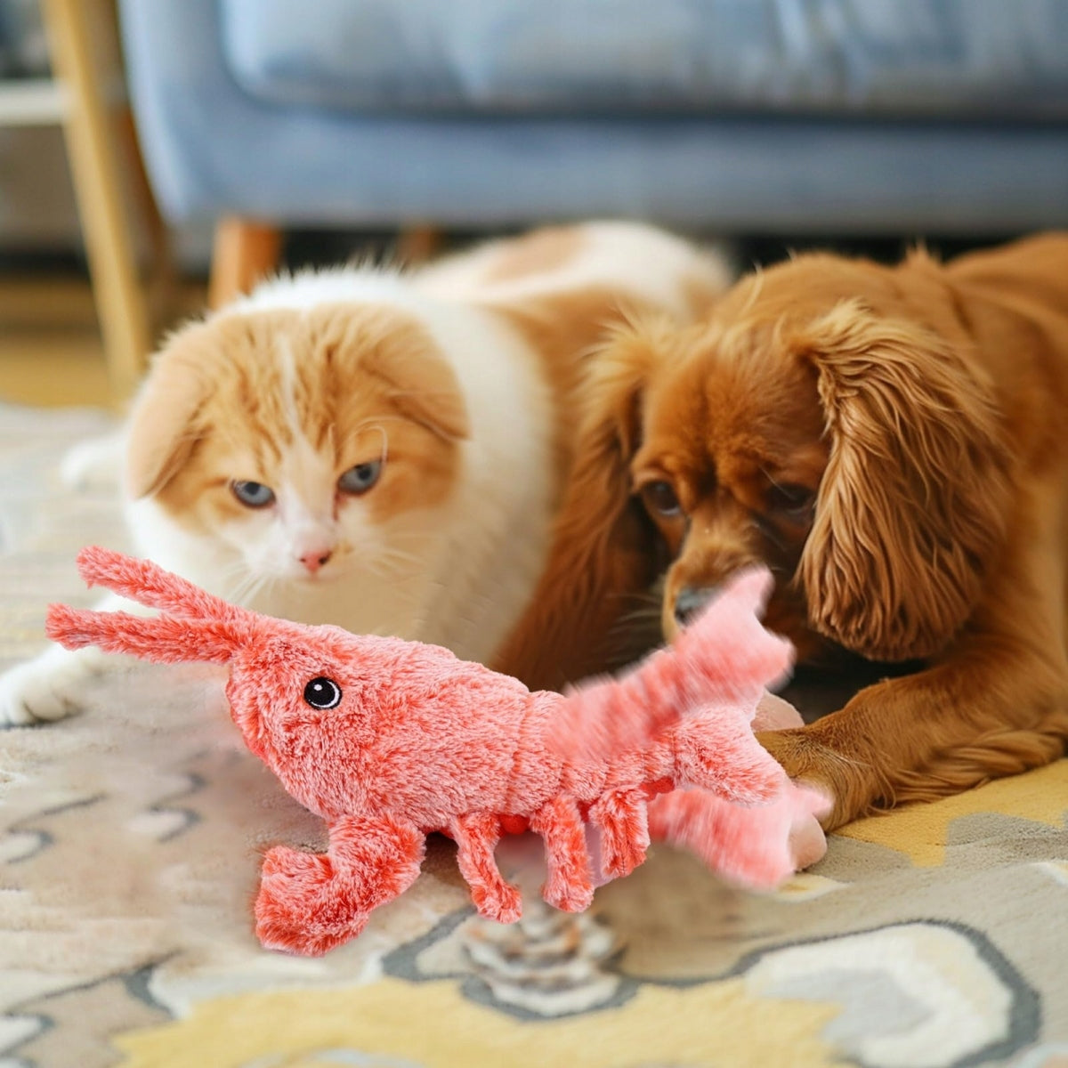 INTERACTIVE TOY FOR CATS & DOGS - MOVING LOBSTER SHRIMP - JUMPING USB RECHARGEABLE Brand no brand
