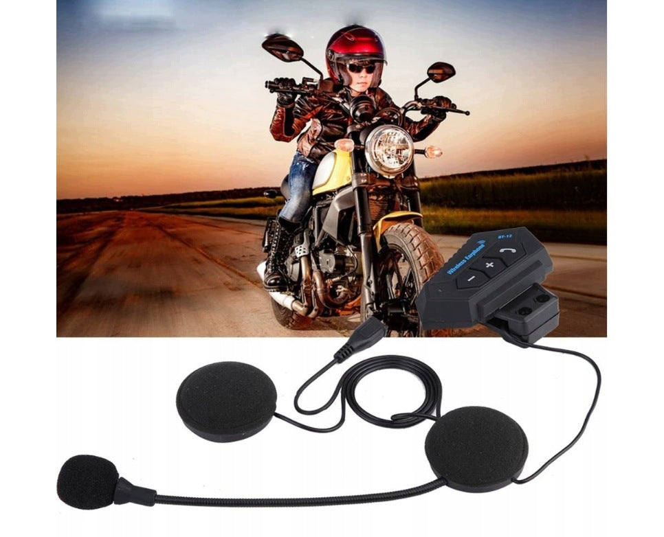 INTERCOM BT12 BLUETOOTH HEADPHONES FOR HELMET MOTORCYCLE BIKE FOR MUSIC CALLS Packaging status original
