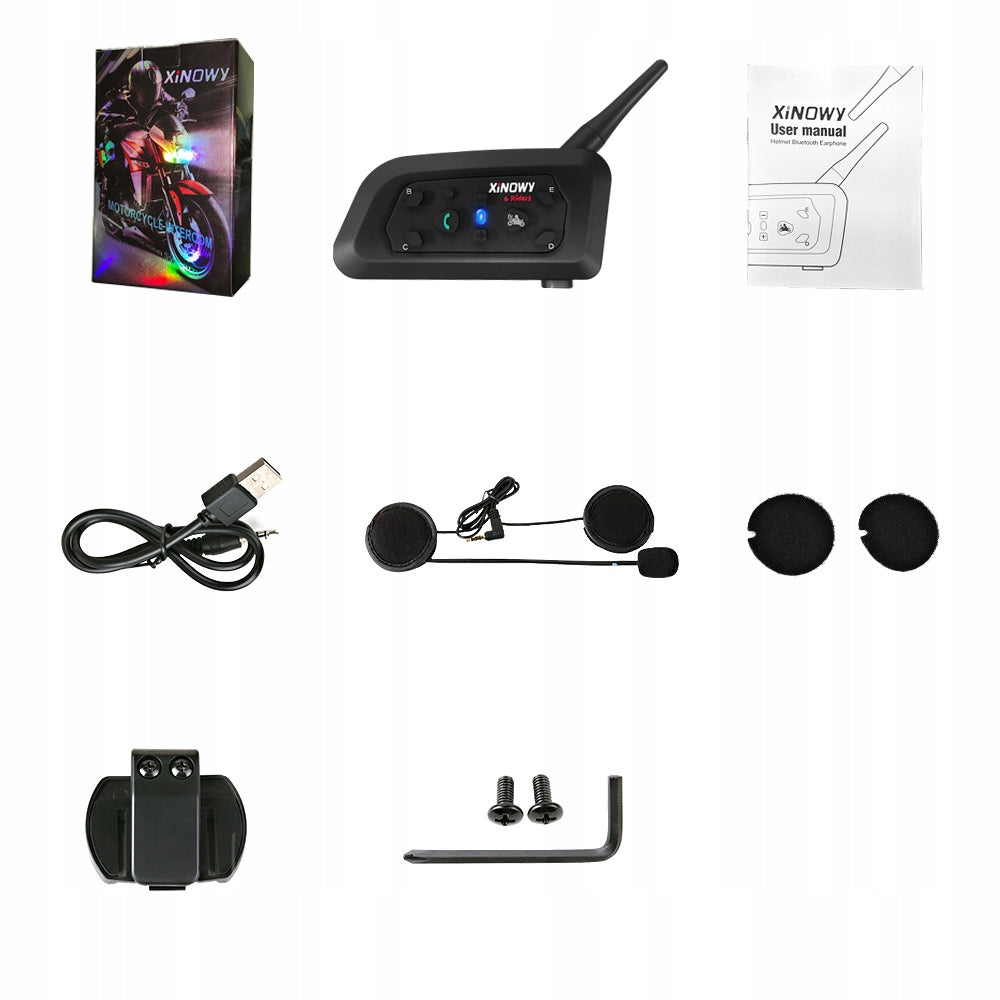 INTERCOM MOTORCYCLE BLUETOOTH V6 PRO 1200M IP67 FOR 1 HELMET Manufacturer's catalog number V6 PRO