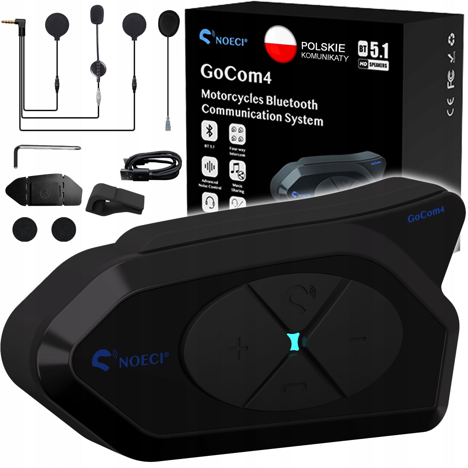 INTERCOM MOTORCYCLE CONFERENCE NOECI GOCOM4 BT 5.1 PL Polish LEKTOR