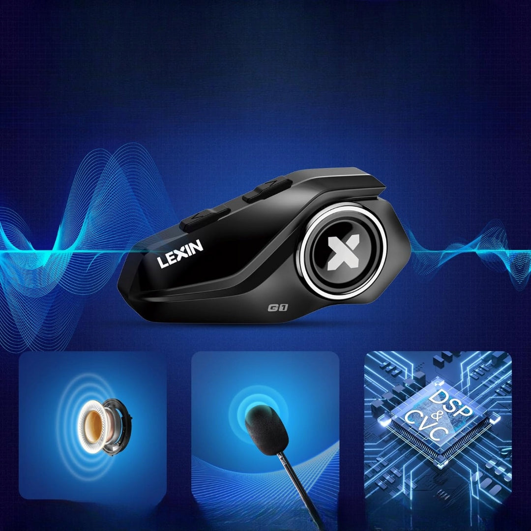 INTERCOM MOTORCYCLE RADIO MICROPHONE BLUETOOTH LEXIN G1 SET Packaging status original