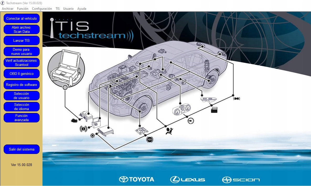 INTERFACE TOYOTA LEXUS VCI TECHSTREAM v18 IS COROLLA AURIS CHR TLEX V2 OBD2 Batteries included no