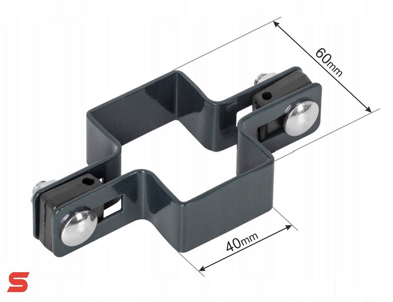 INTERMEDIATE THROUGH CLAMP FOR POST PANELS 60x40 GRAPHITE ANTHRACITE 7016 Brand no brand